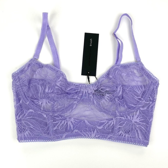 Blush Lingerie Longline Lilac Lace Bra - Picture 3 of 5